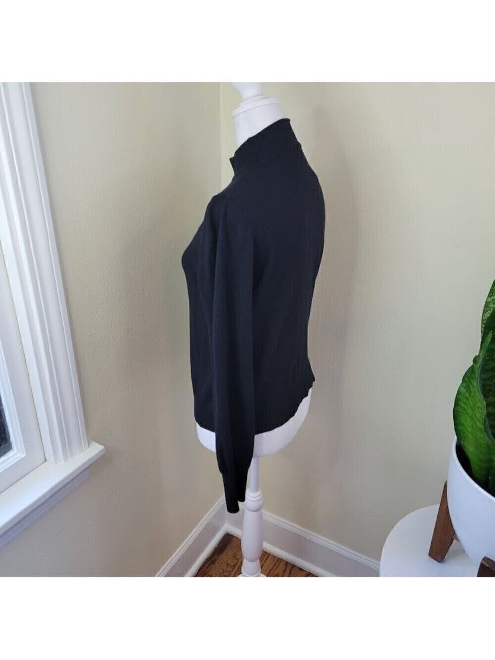 Topshop Black Knit Turtleneck Sweater Long Sleeve Pullover Women's Size 4 - Picture 4 of 13